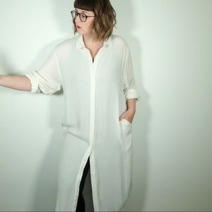 H&M white shirt dress, midi / maxi